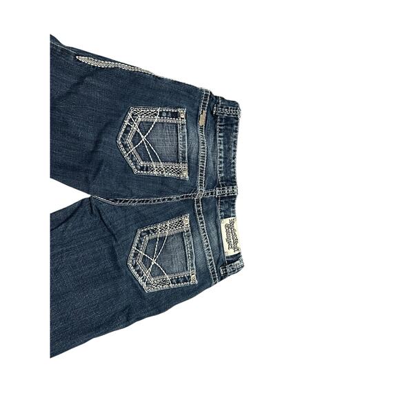 Rock and Roll Cowgirl Women's 25 Medium Wash Blue Boyfriend Crop Denim Jeans - Picture 10 of 13